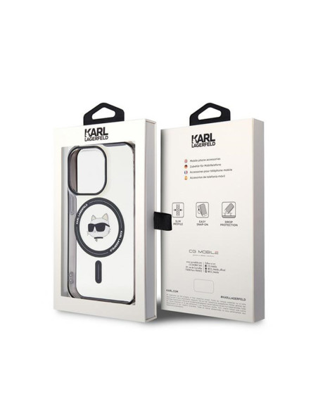 Etui Do iPhone 15 Pro Max Karl Lagerfeld IML Choupette Head MagSafe Przezroczysty