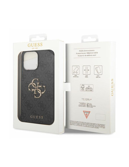 Etui Do iPhone 15 Pro Guess 4G Big Metal Logo Szary