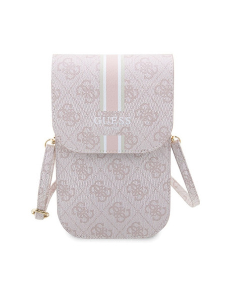 Torebka crossbody na telefon Guess 4G Stripes Różowy