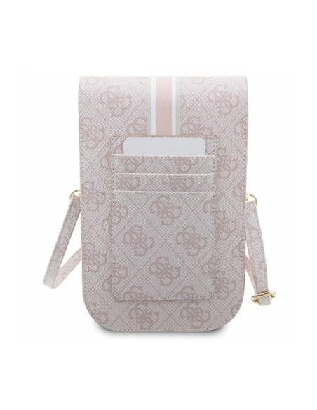 Torebka crossbody na telefon Guess 4G Stripes Różowy