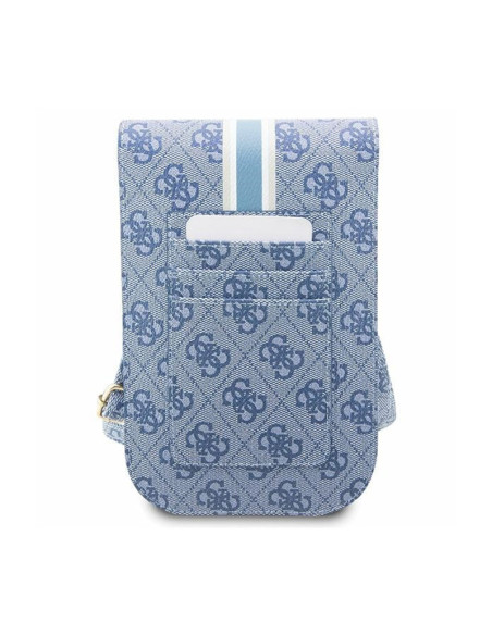 Torebka crossbody na telefon Guess 4G Stripes Niebieski