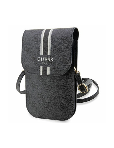 Torebka crossbody na telefon Guess 4G Stripes Czarny