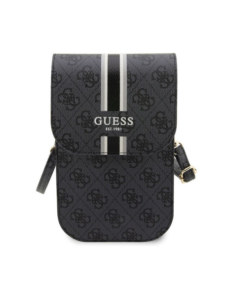 Torebka crossbody na telefon Guess 4G Stripes Czarny