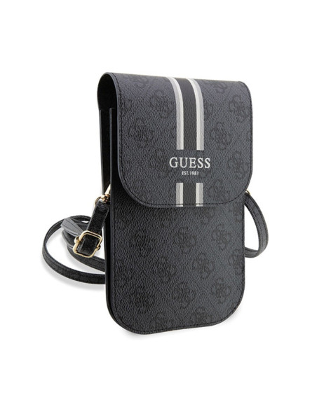 Torebka crossbody na telefon Guess 4G Stripes Czarny