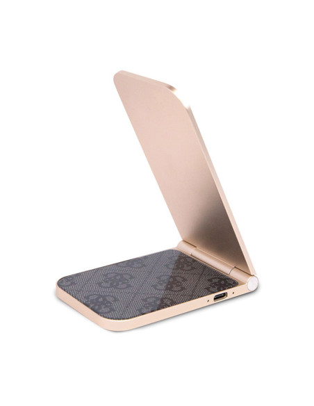 Składana ładowarka indykcyjna 2w1 z MagSafe do iPhone i AirPods 15W Guess 4G Pattern MagSafe Czarny