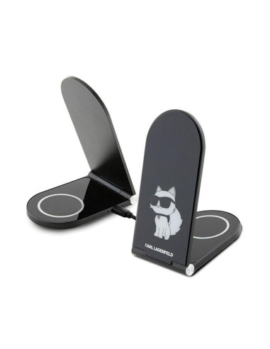 Składana ładowarka indykcyjna 2w1 z MagSafe do iPhone i AirPods 15W Karl Lagerfeld Choupette MagSafe Czarny