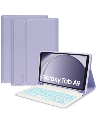 Etui Do Galaxy Tab A9 8.7 X110 / X115 Tech-Protect Sc Pen + Keyboard Fioletowy