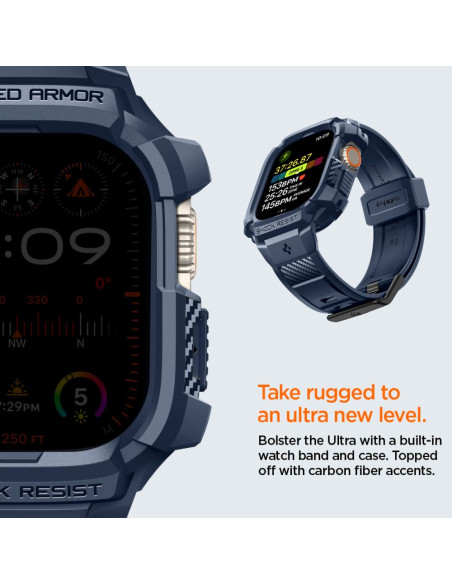 Pasek Do Apple Watch Ultra 49 mm Spigen Rugged Armor "Pro" Niebieski