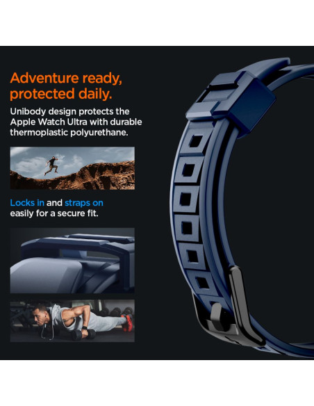 Pasek Do Apple Watch Ultra 49 mm Spigen Rugged Armor "Pro" Niebieski